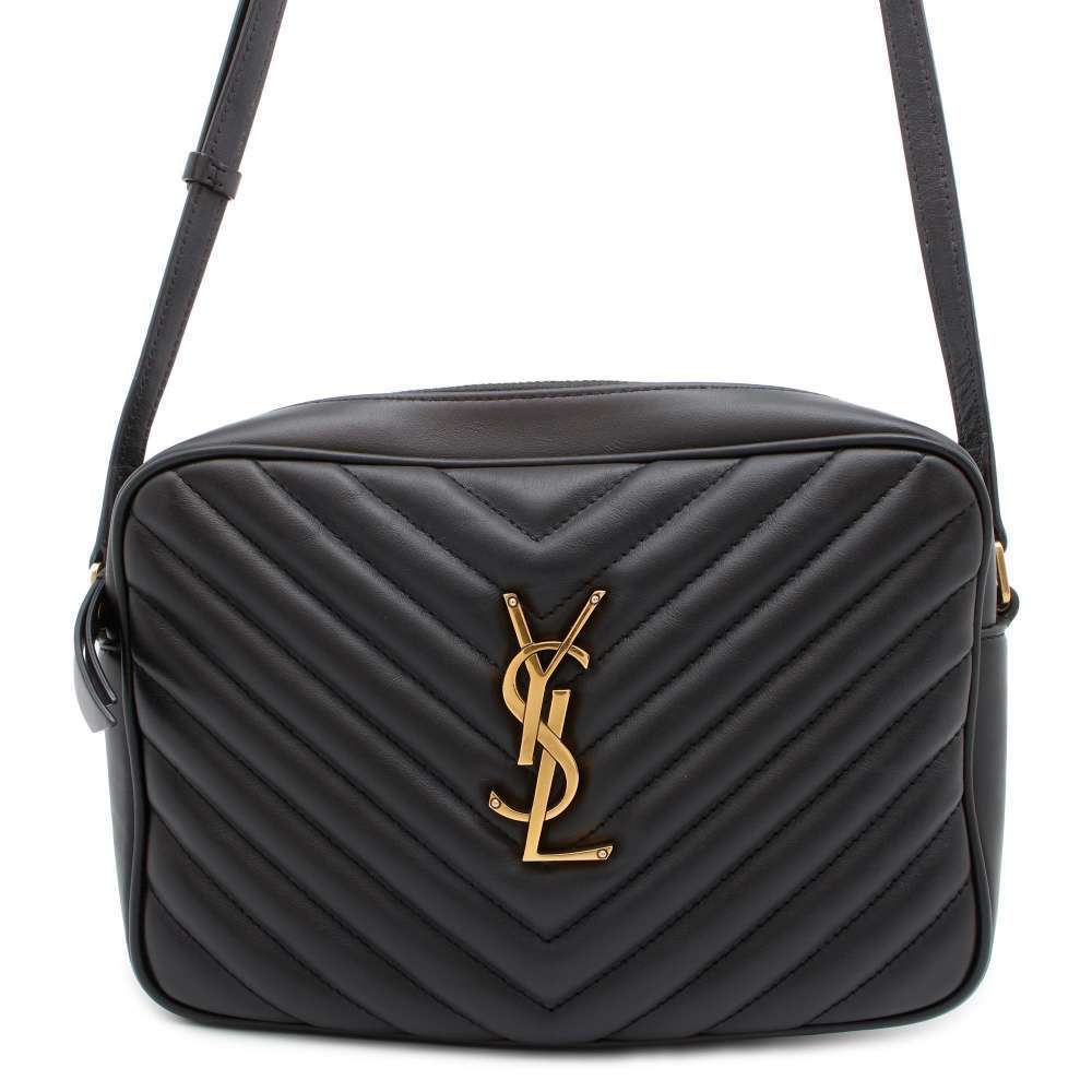 Saint Laurent Paris Shoulder Bag Lou Camera Leather Black